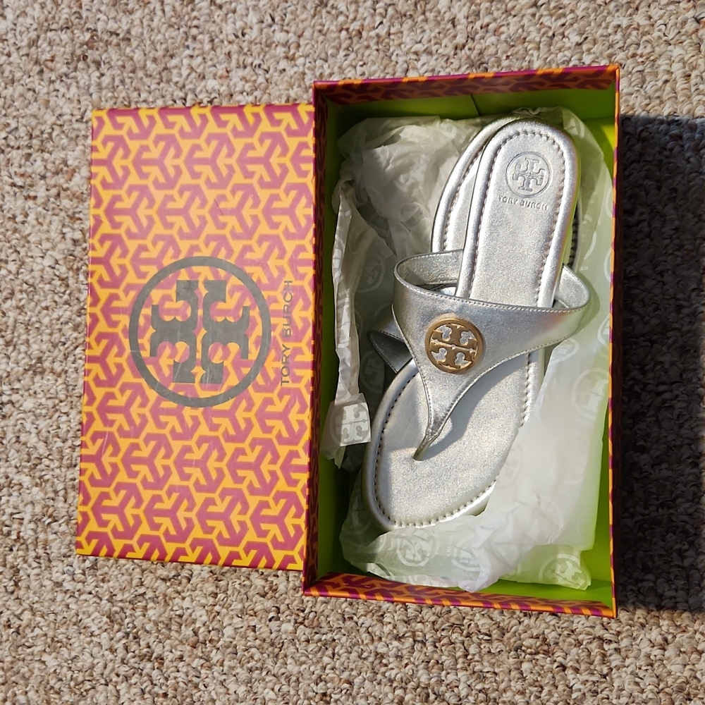 Tory Burch Silver Sandal